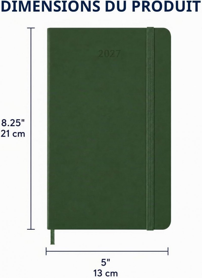 Moleskine Classic Planner 2027 Large 13x21cm, Daily, hard cover, 12 months, Myrtile Green
