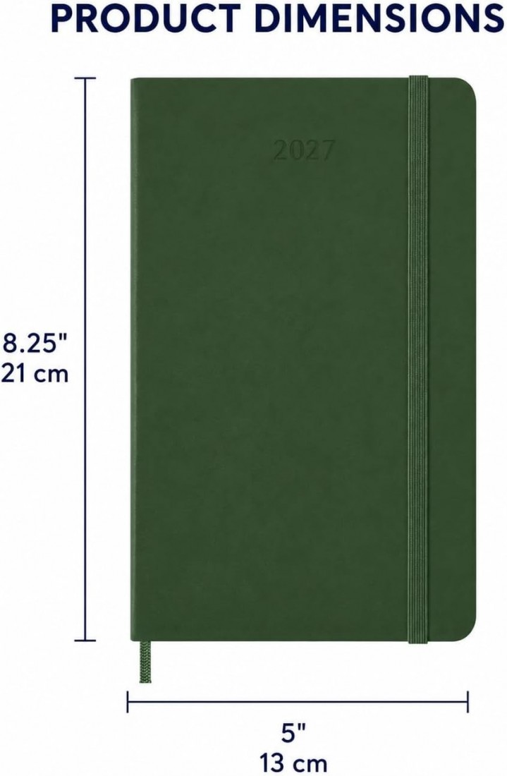 Moleskine Classic Planner 2027 Large 13x21cm, Daily, soft cover, 12 months, Myrtile Green