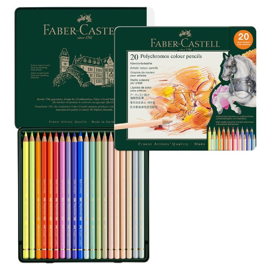 Faber Castell Polychromos Artists  Colour Pencils  Tin of 20, 110020