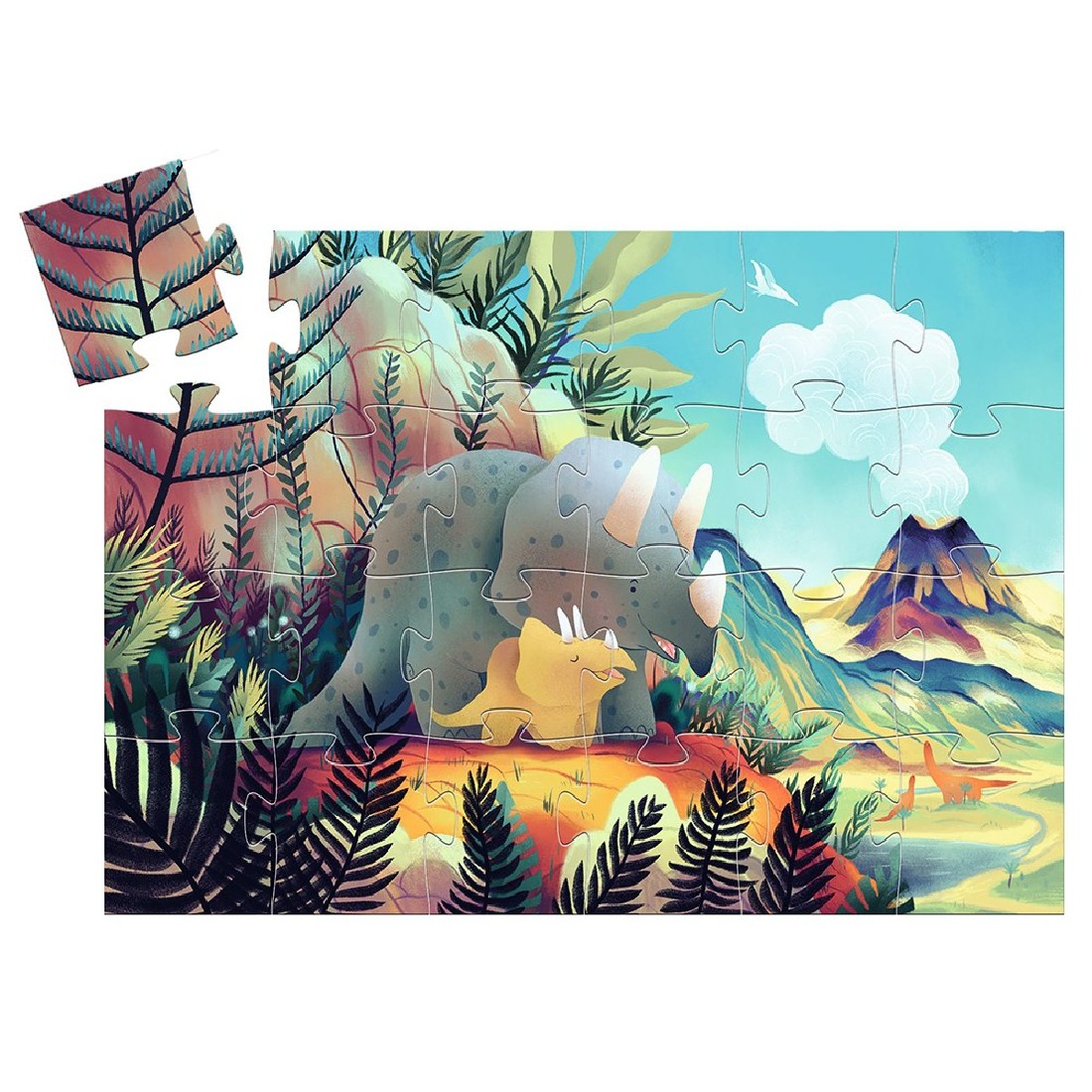 Puzzle σε σχηματικό κουτί 24 τμχ. Δεινόσαυρος Τέο 07284 Djeco