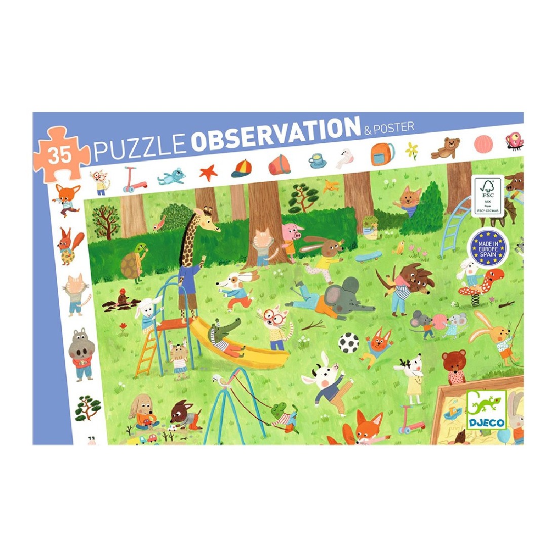 Puzzle Παρατήρησης 35 τεμ. Ζωάκια στον Κήπο 07596 Djeco