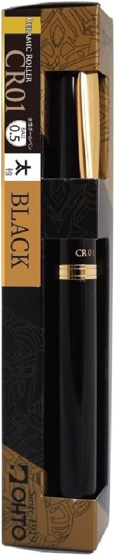 Ohto ceramic rollerball CR01 black GT, CR01-05-GBK