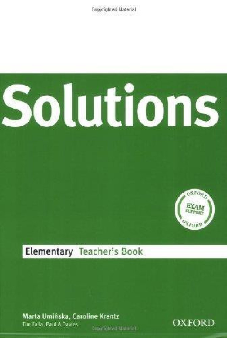 SOLUTIONS ELEMENTARY TEACHERS