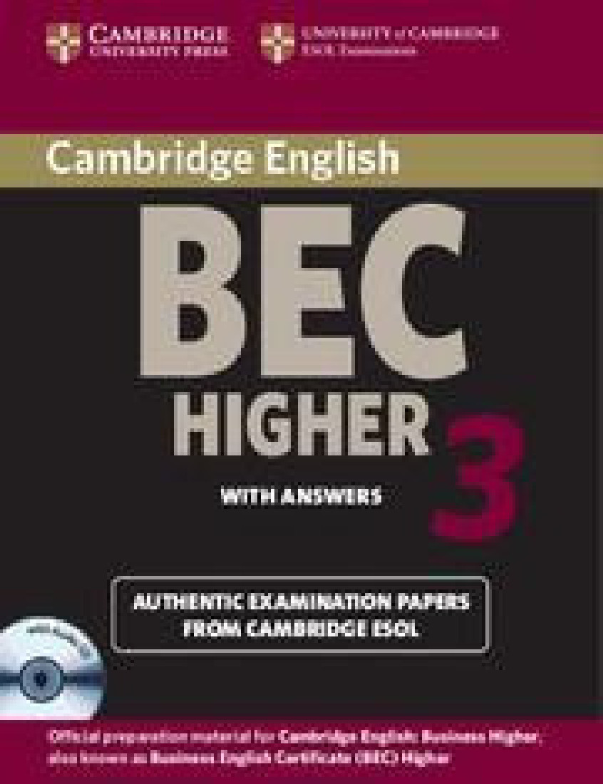 CAMBRIDGE BEC 3 HIGHER SELF STUDY PACK (BOOK+ANSWERS+CD)